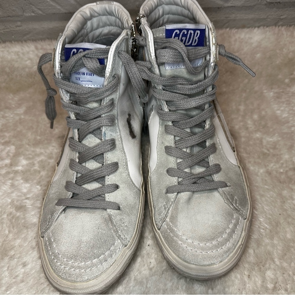 New Golden Goose Slide High Top Sneakers Size 37 - Picture 5 of 11